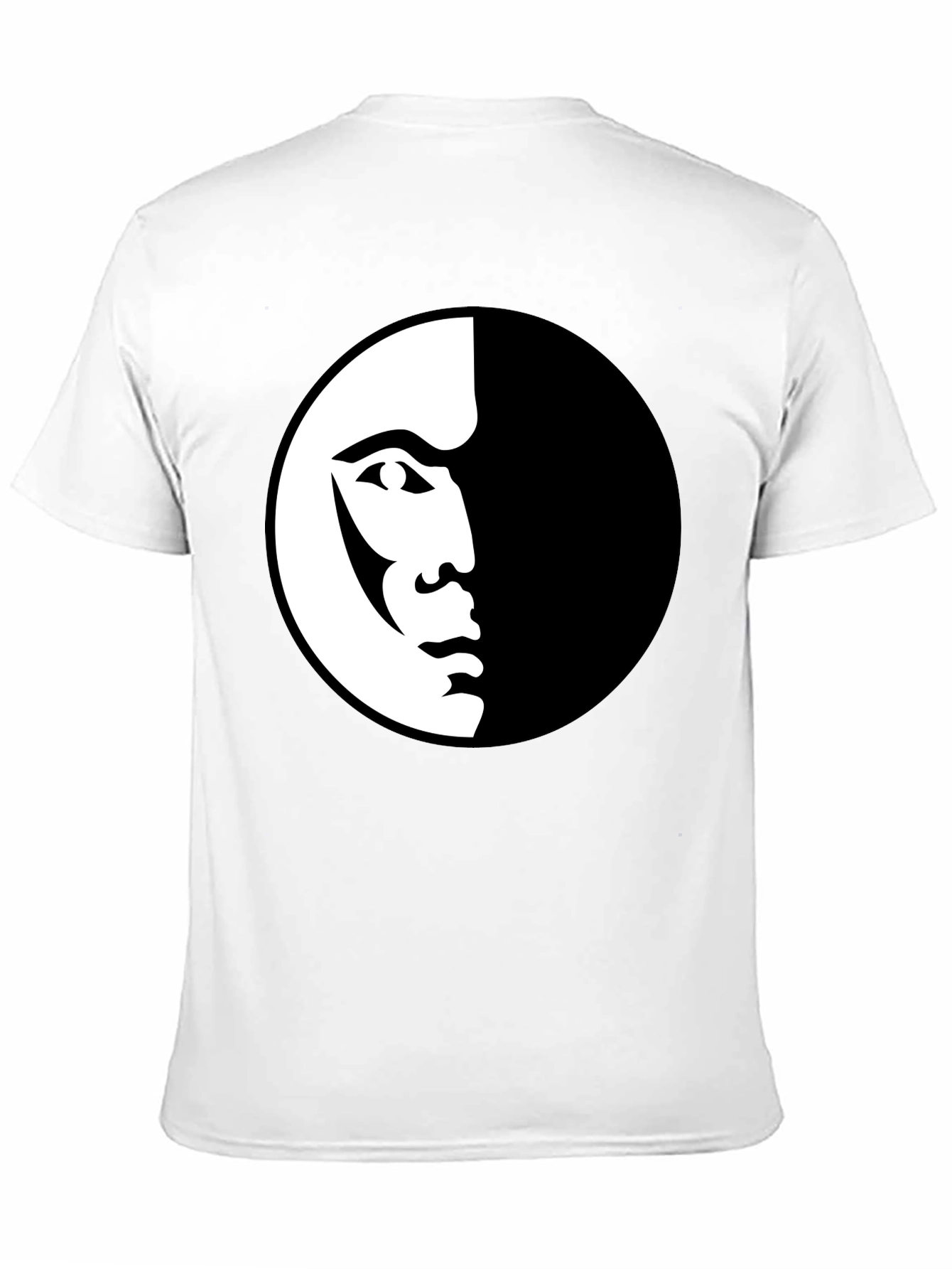 Modern Half Face Graphic Black T-Shirt