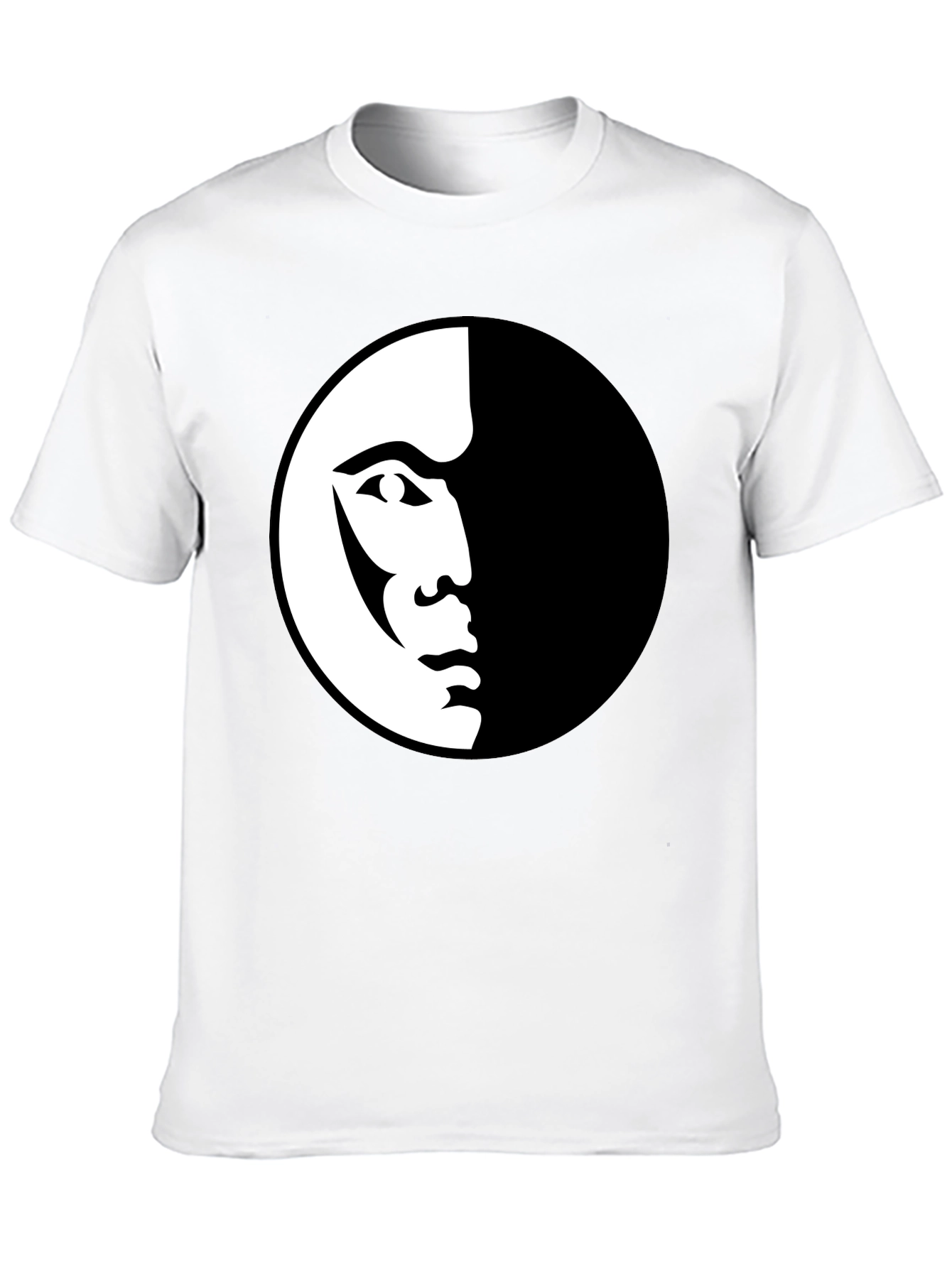 Modern Half Face Graphic Black T-Shirt