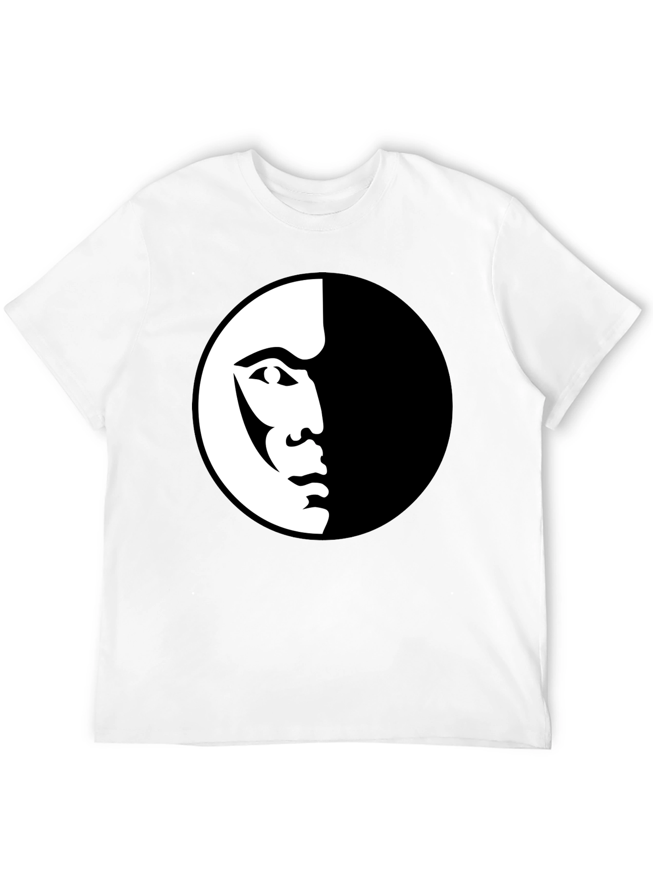 Modern Half Face Graphic Black T-Shirt