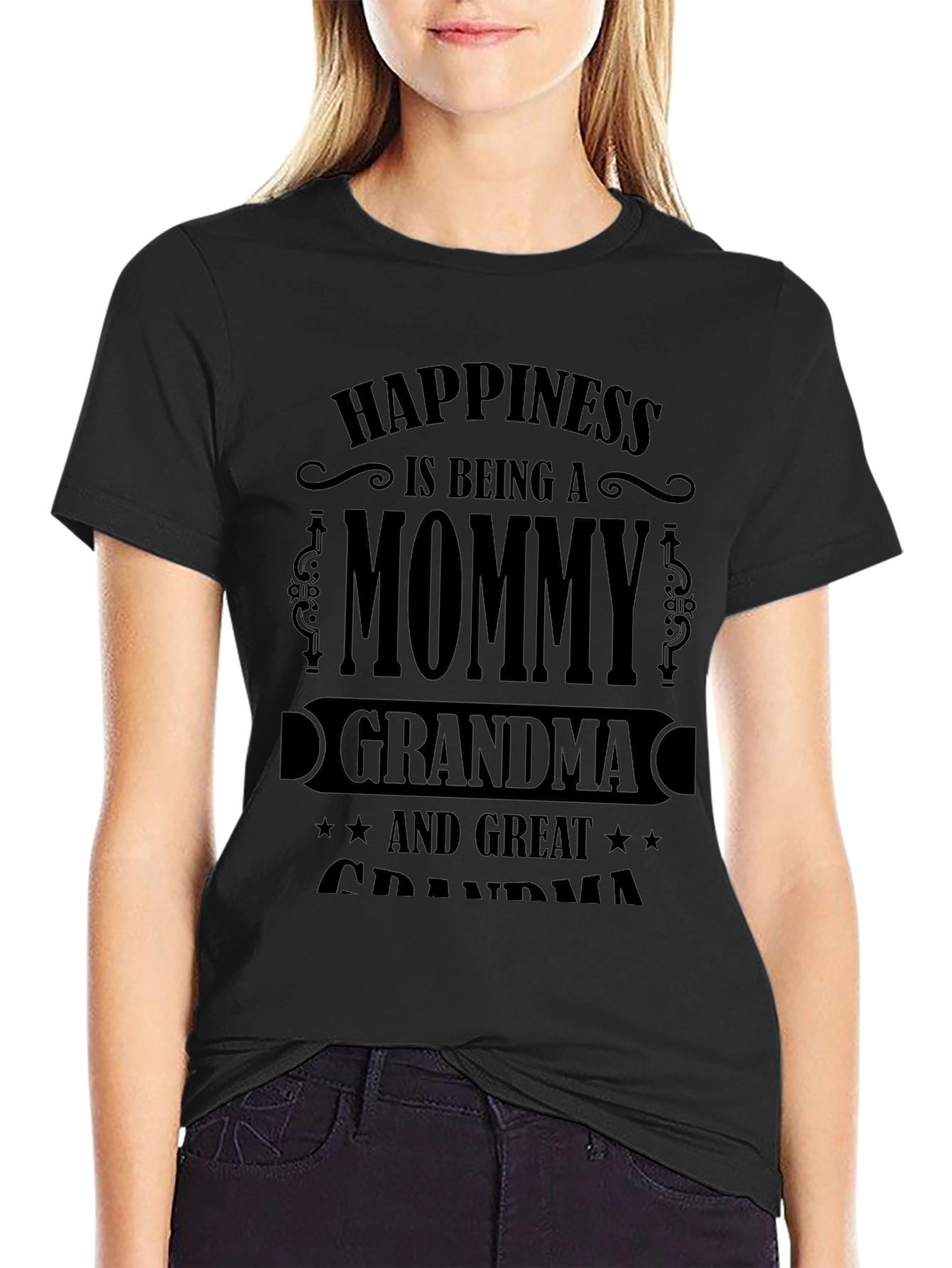 Mommy Grandma & Great Grandma Black T-Shirt