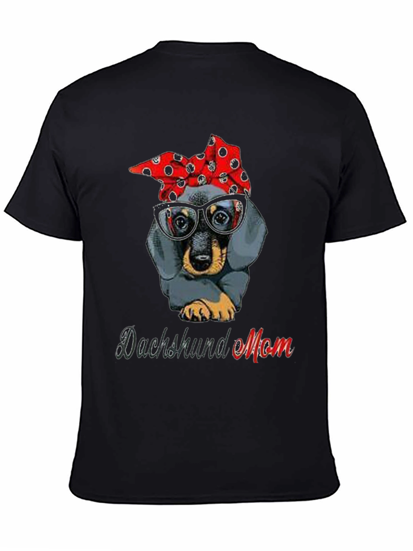 Dachshund Mom T-Shirt: Cute Dog Bandana & Glasses Tee