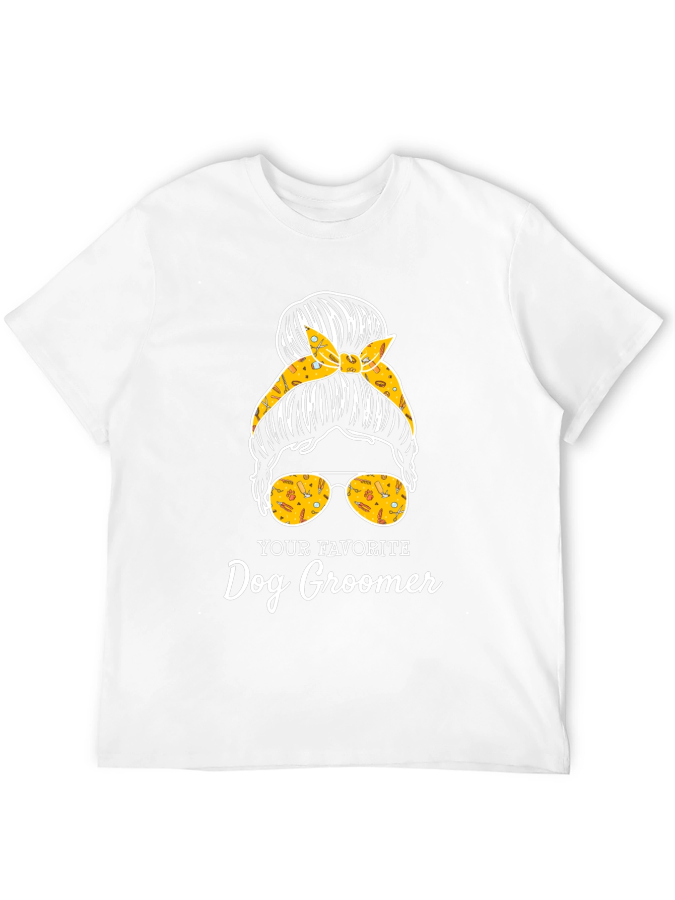 Dog Groomer Messy Bun T-Shirt