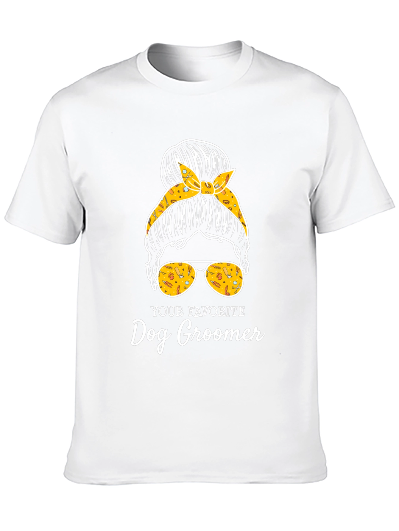 Dog Groomer Messy Bun T-Shirt
