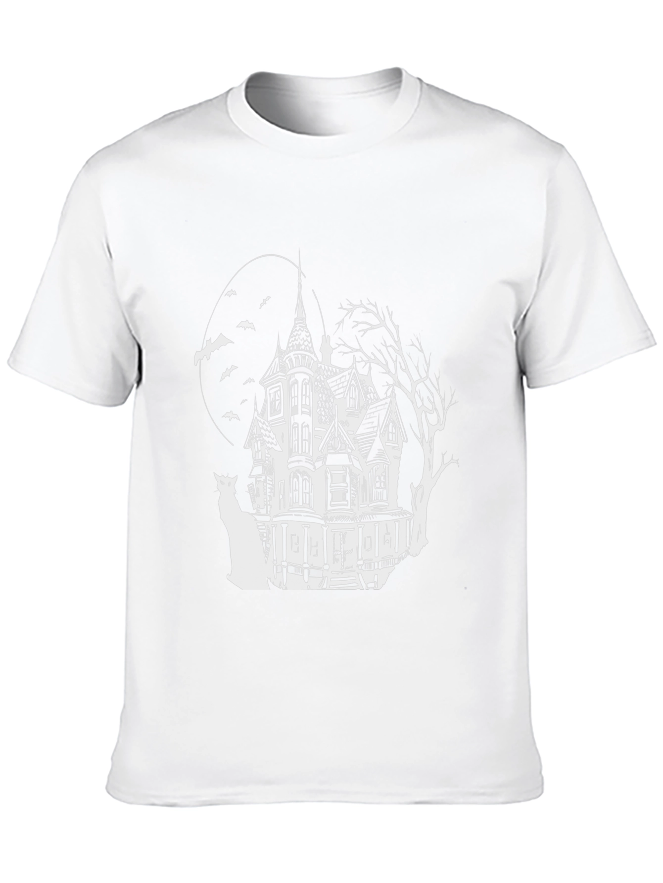 Haunted House Graphic Tee - Spooky Halloween Shirt