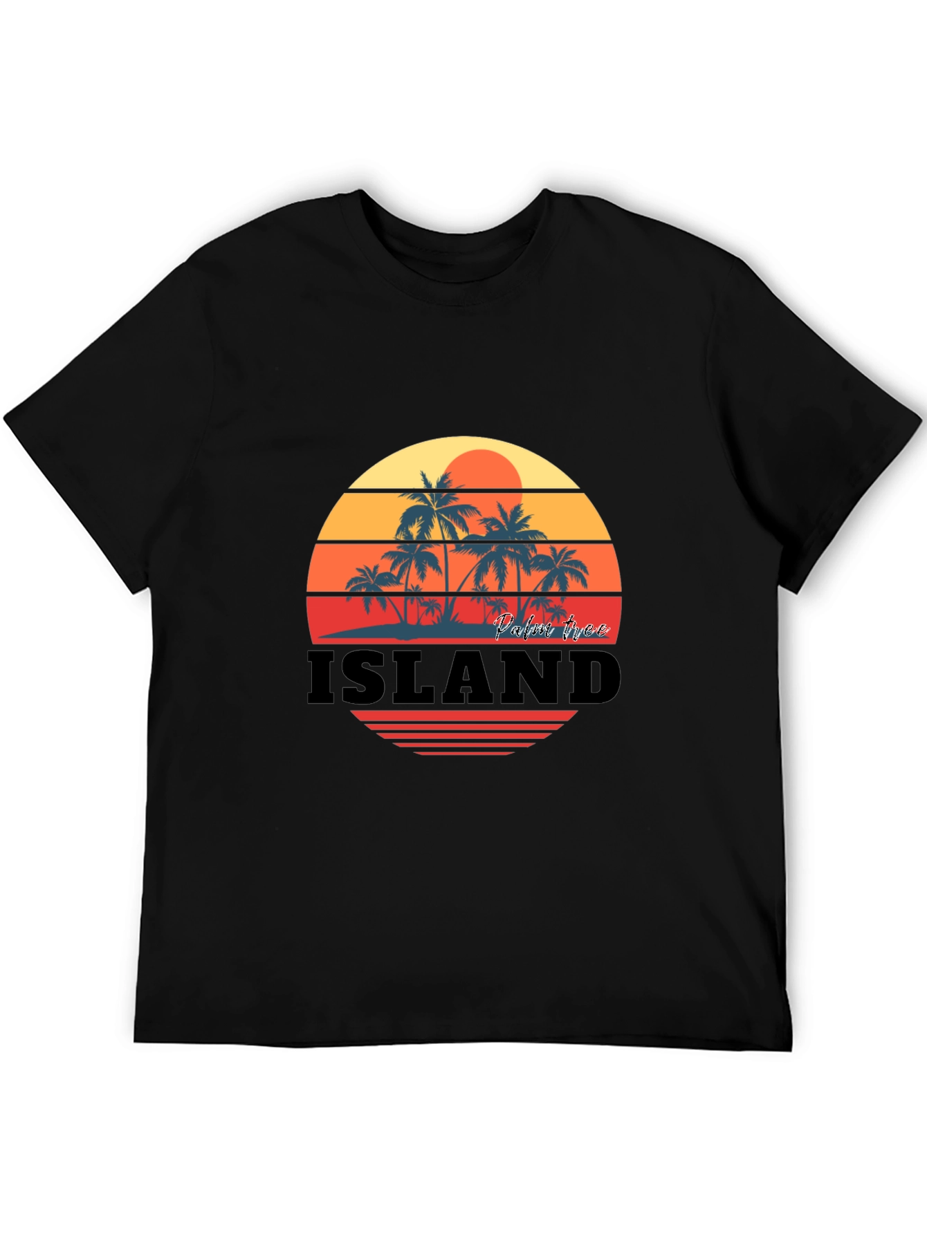 Island Palm Tree Sunset Graphic Tee