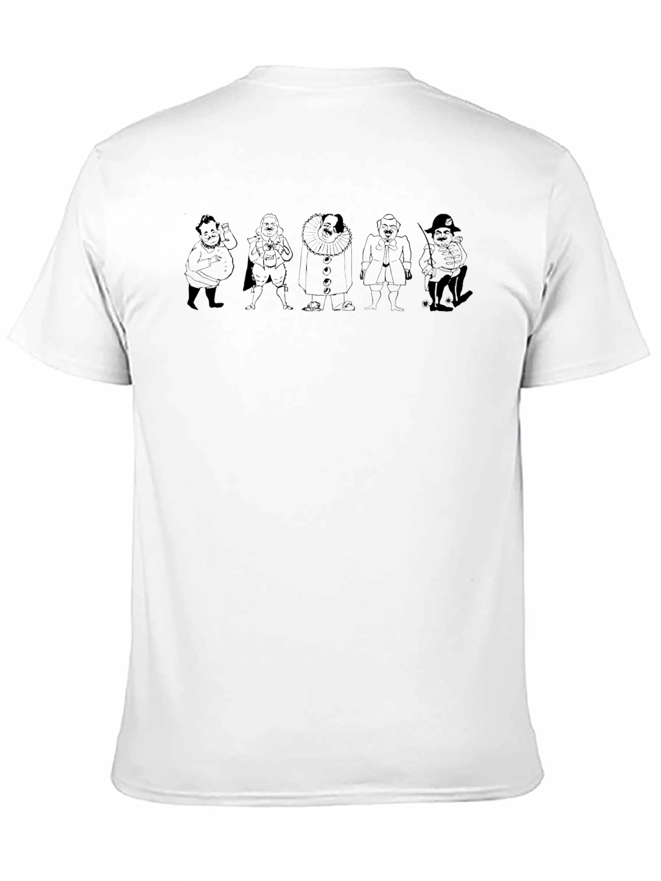 Mens Black T-Shirt with Cartoon Character Print