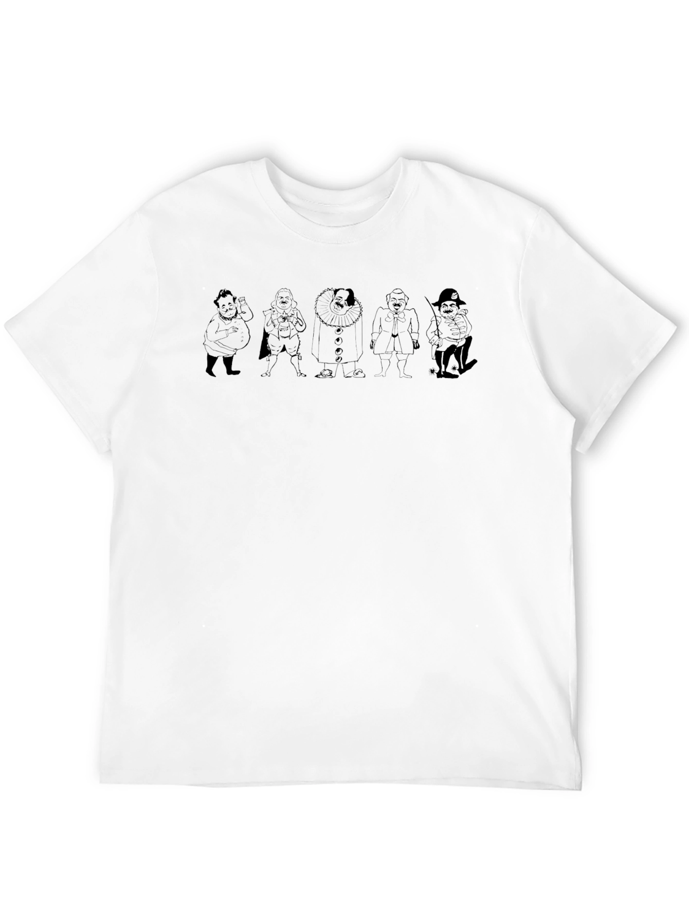 Mens Black T-Shirt with Cartoon Character Print