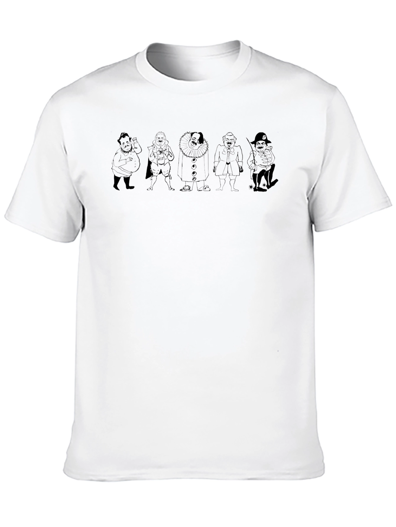 Mens Black T-Shirt with Cartoon Character Print