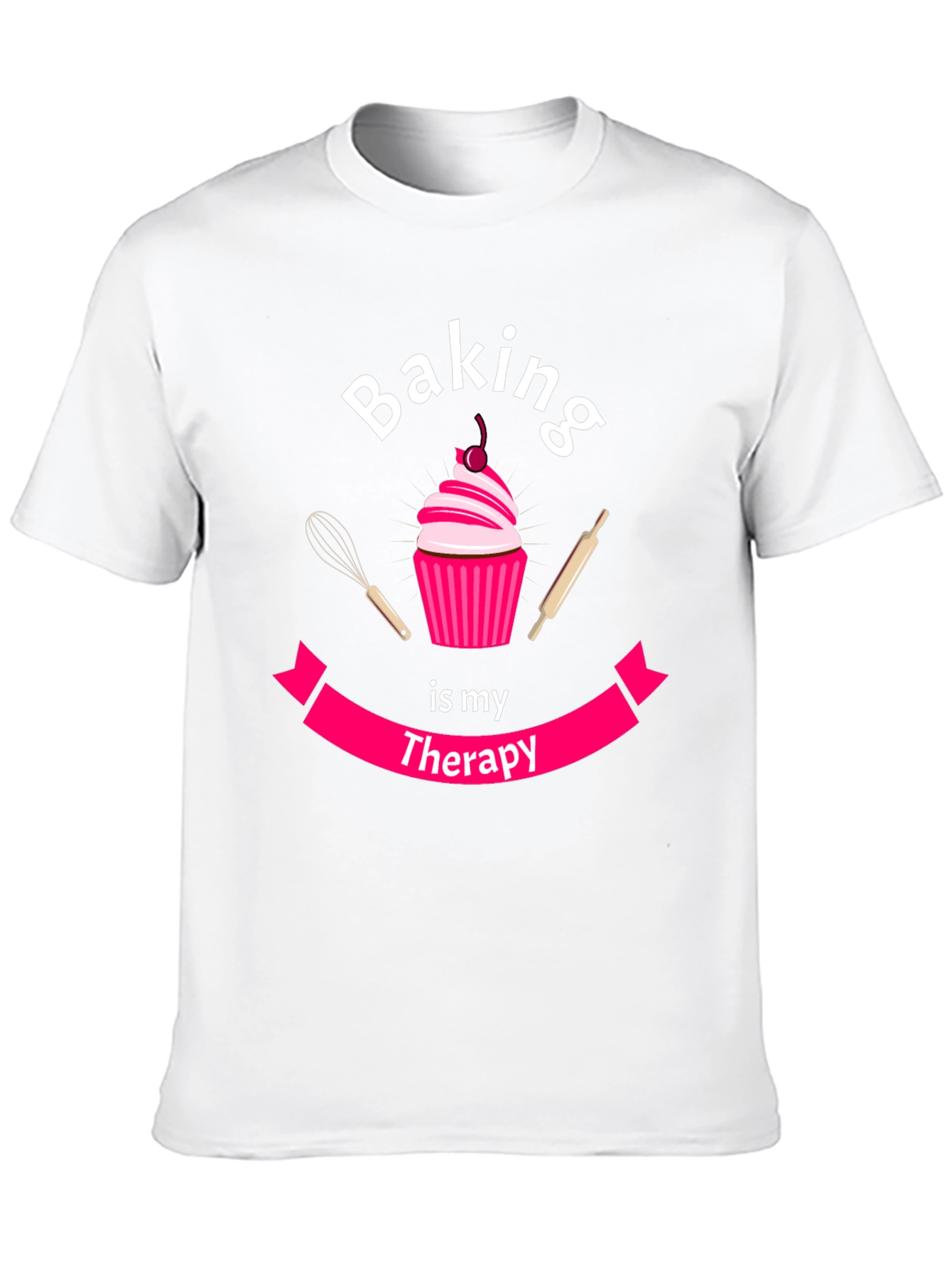Baking is My Therapy T-Shirt - Cupcake Design