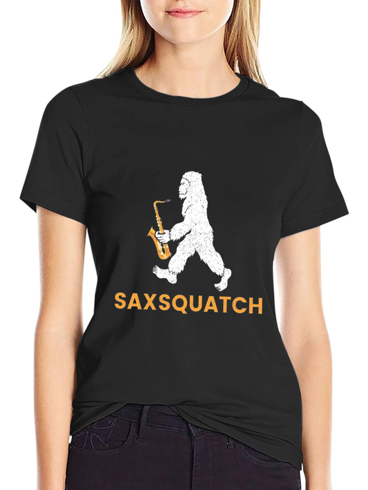 Saxsquatch Graphic Tee - Bigfoot Saxophone T-Shirt