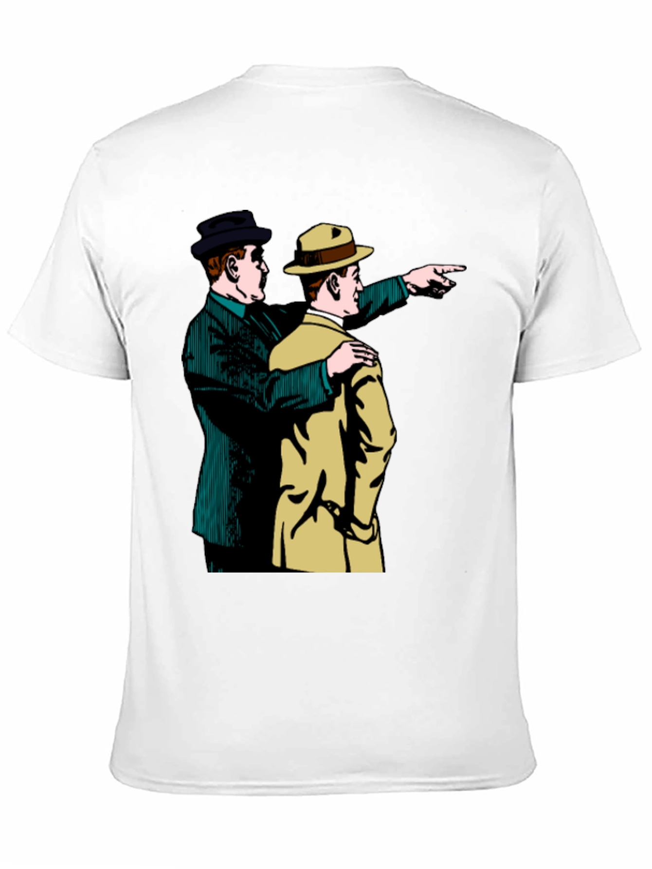 Retro Detective Graphic Tee - Pointing Duo