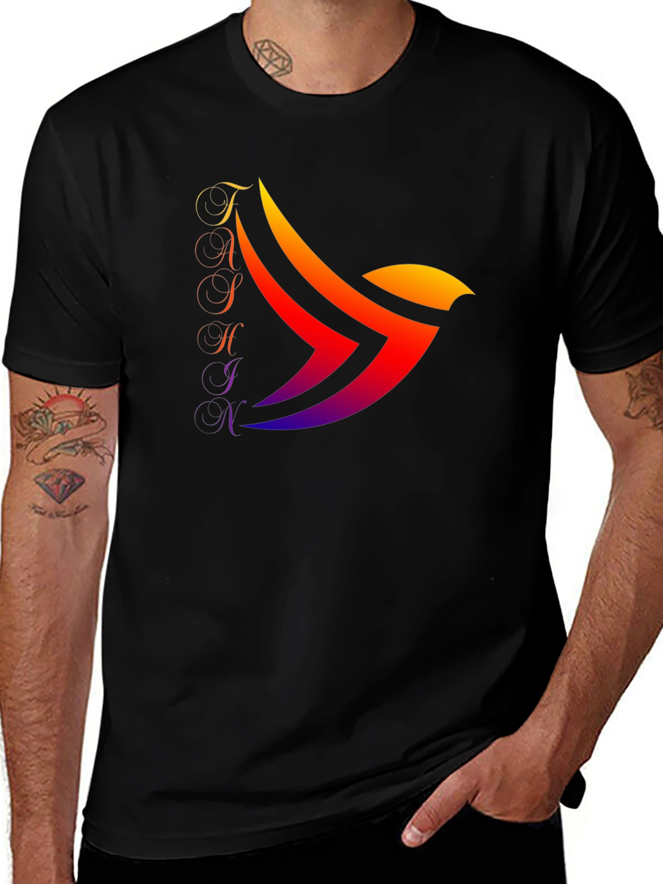 TATHINK Graphic Print Black T-Shirt