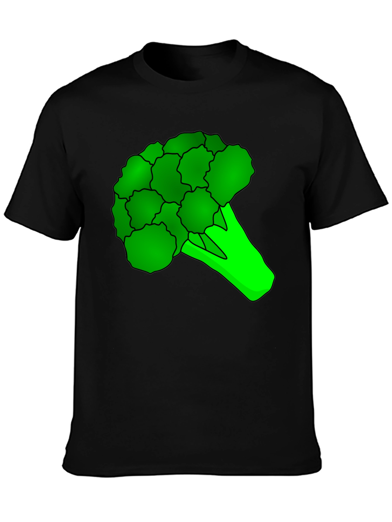 Broccoli Graphic Tee - Black Cotton T-Shirt