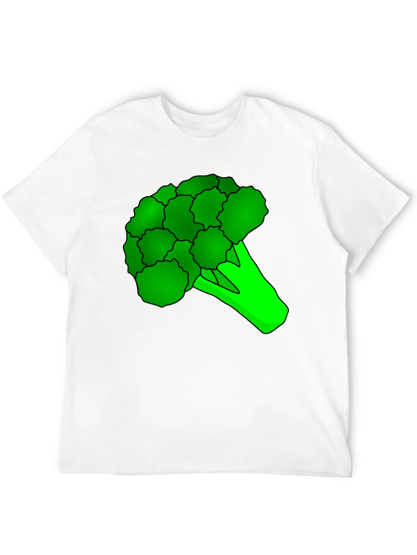 Broccoli Graphic Tee - Black Cotton T-Shirt