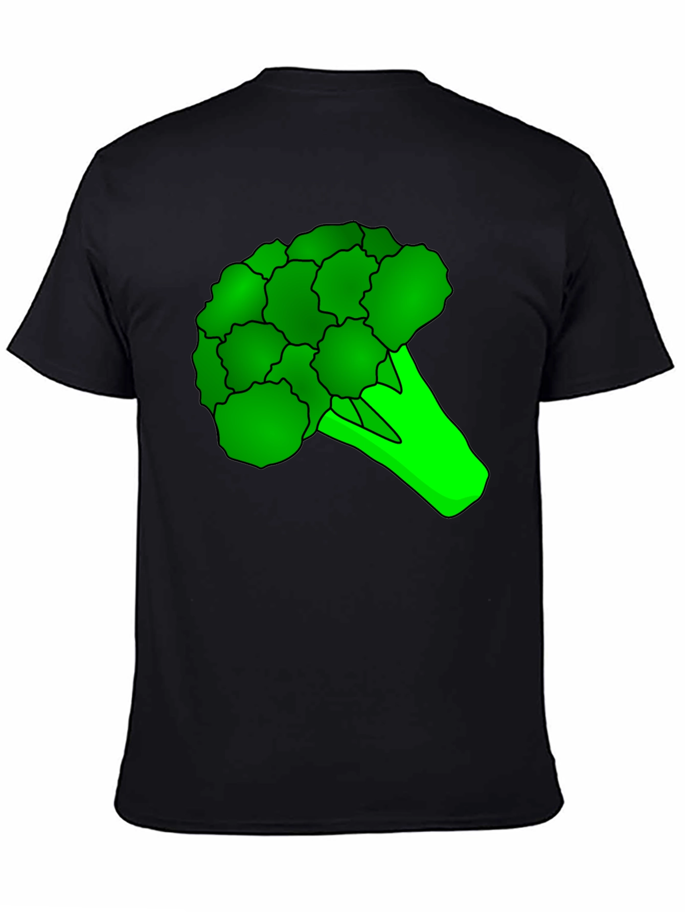 Broccoli Graphic Tee - Black Cotton T-Shirt