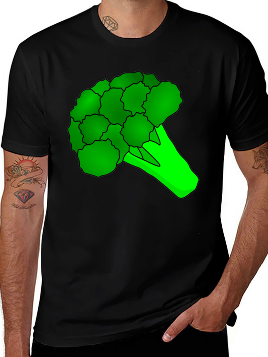 Broccoli Graphic Tee - Black Cotton T-Shirt