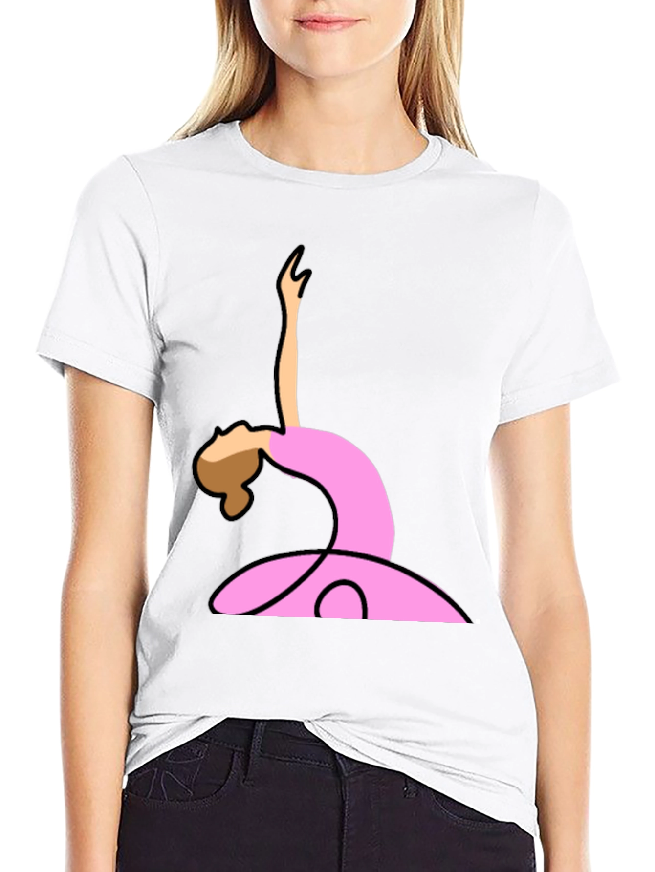 Ballerina Graphic Tee - Black Cotton T-Shirt