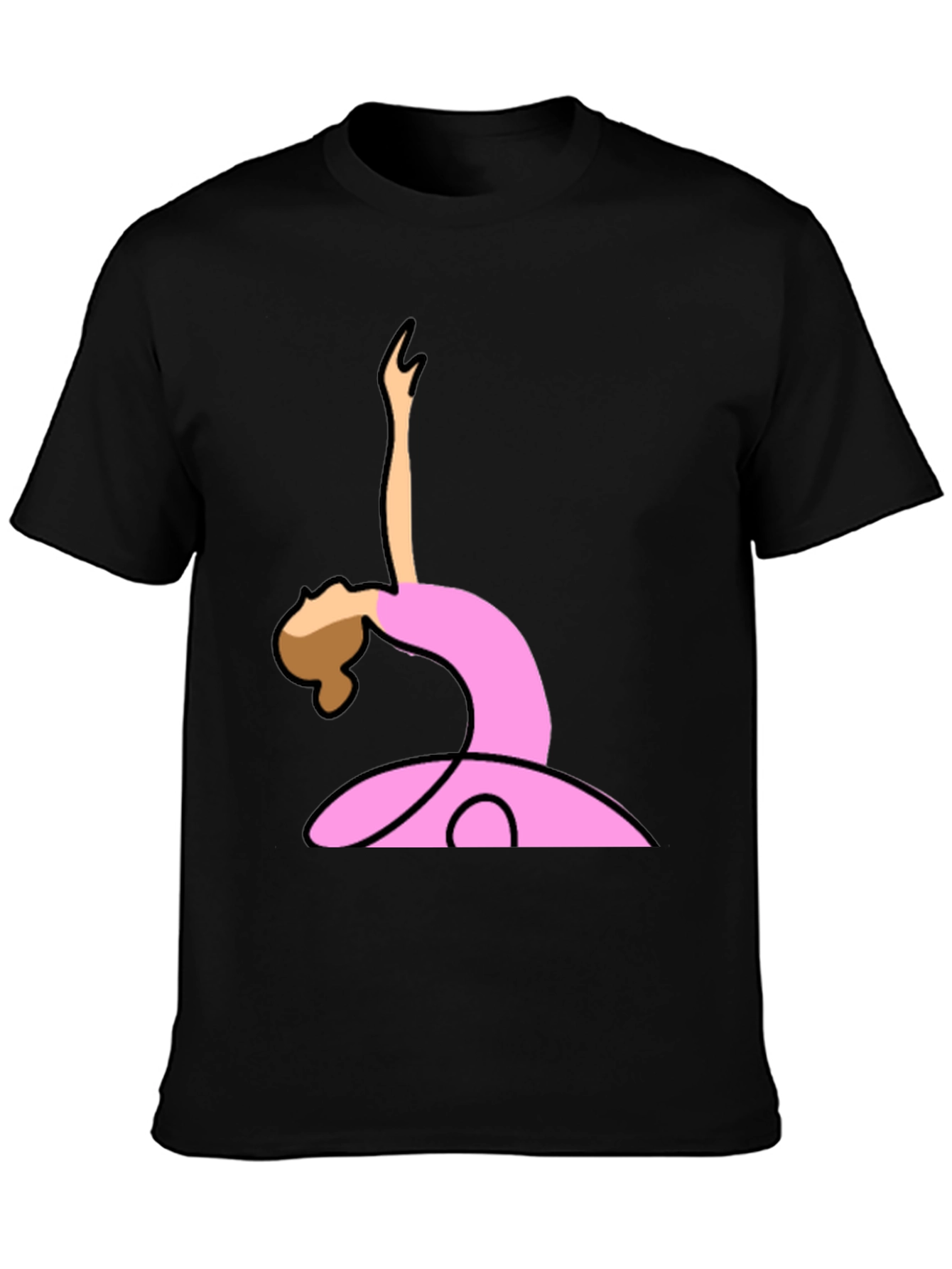 Ballerina Graphic Tee - Black Cotton T-Shirt