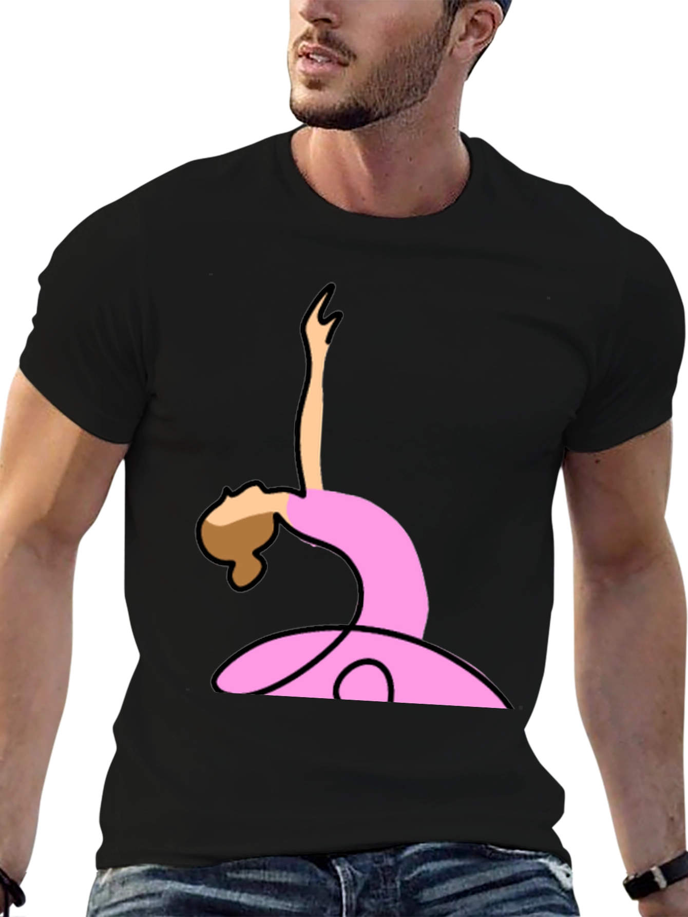 Ballerina Graphic Tee - Black Cotton T-Shirt