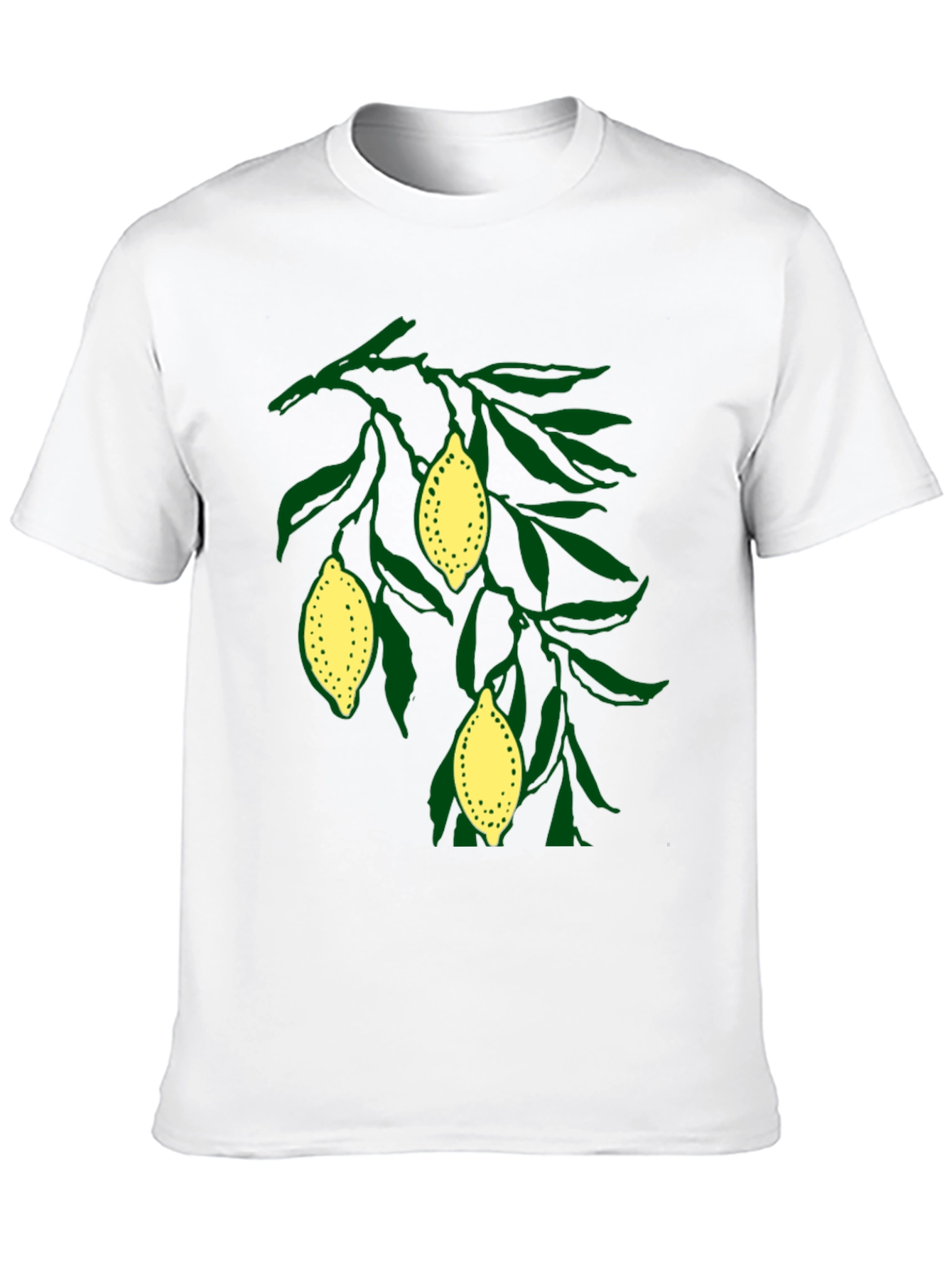 Lemon Branch Graphic Tee - Casual Black T-Shirt