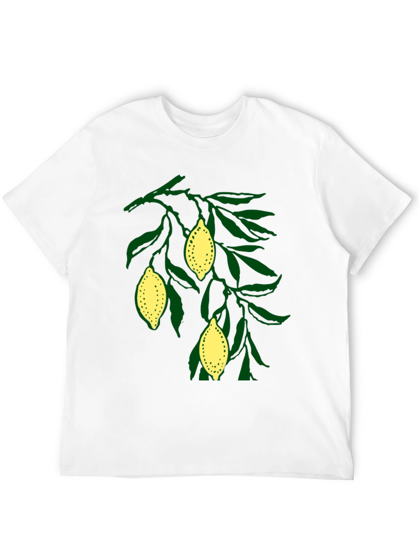 Lemon Branch Graphic Tee - Casual Black T-Shirt
