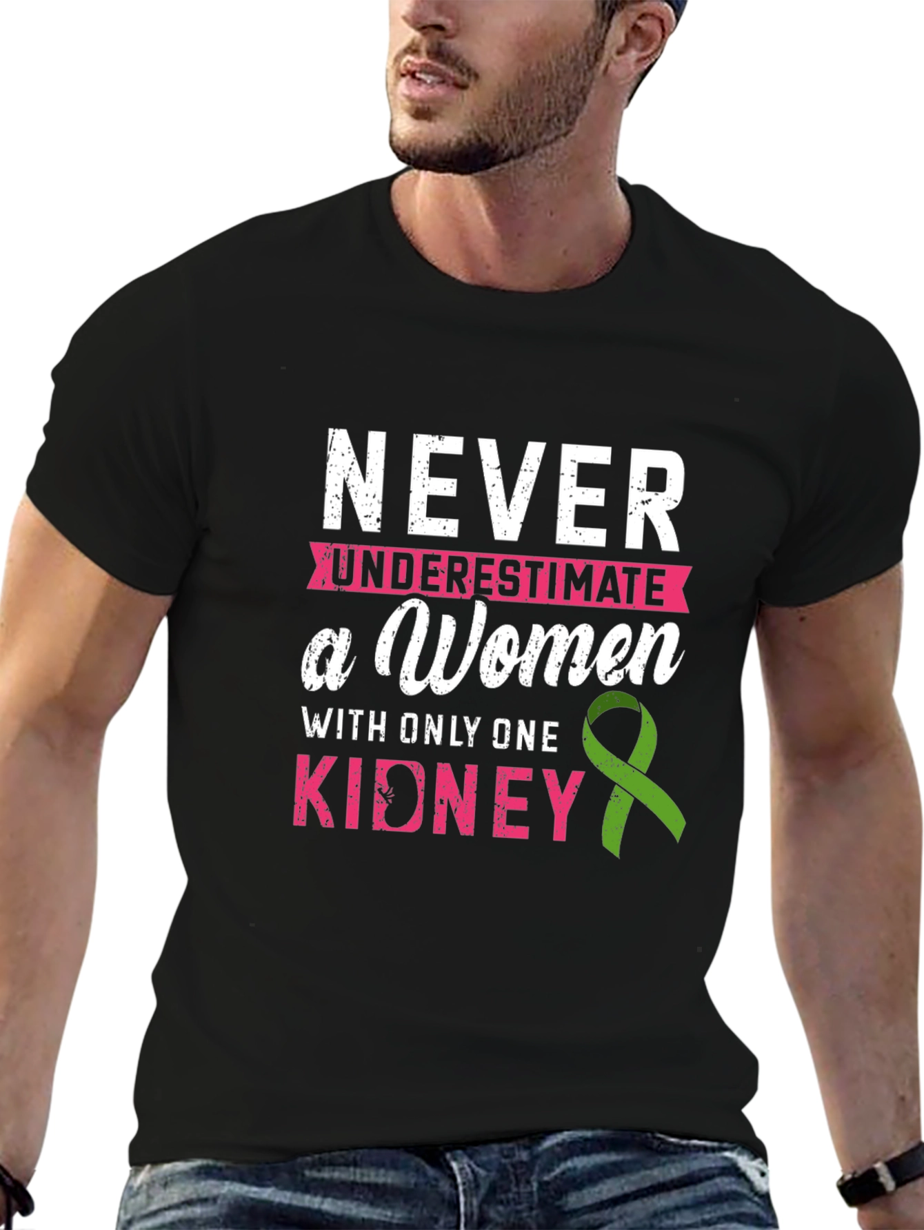 Never Underestimate a Woman Kidney Awareness T-Shirt