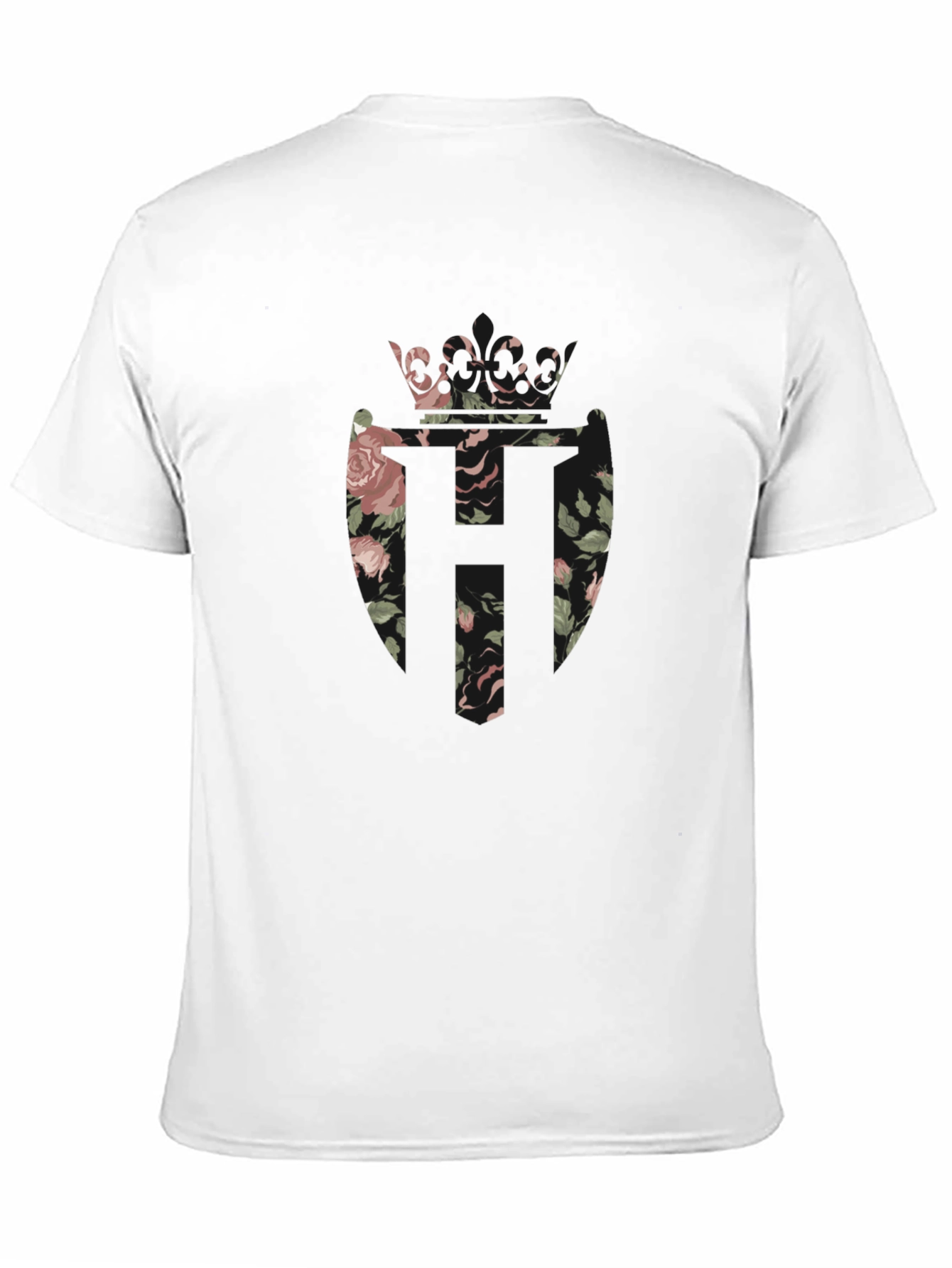 Floral Crown Emblem Black T-Shirt
