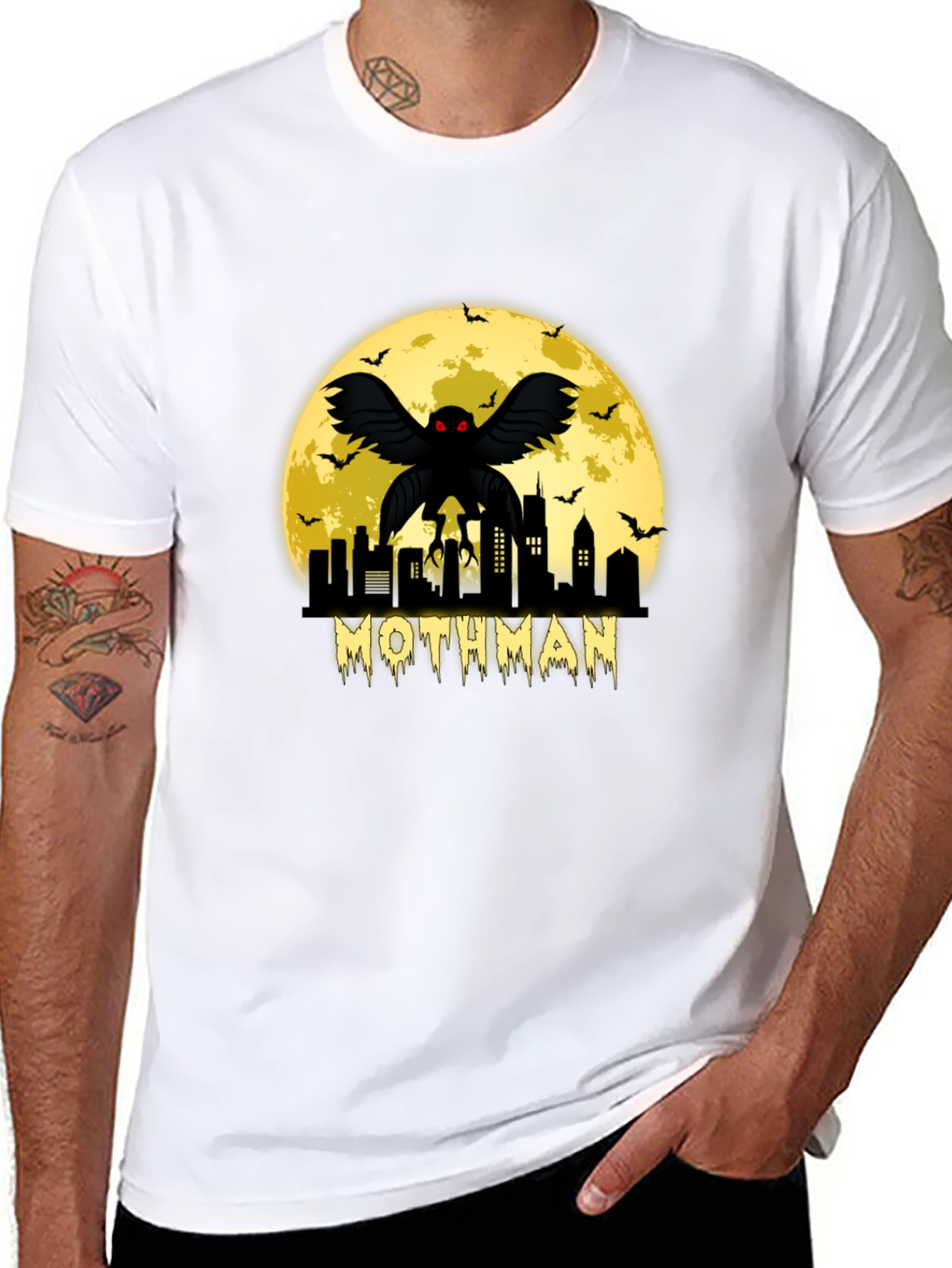 Mothman Cityscape Graphic T-Shirt