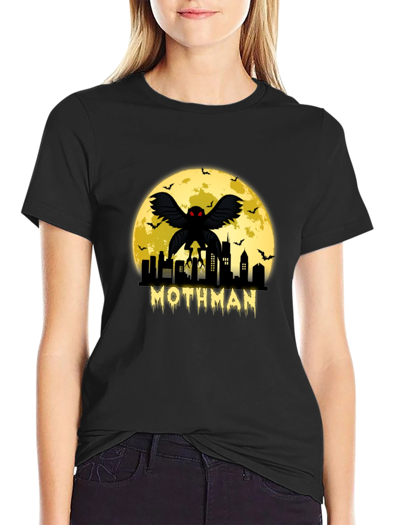 Mothman Cityscape Graphic T-Shirt