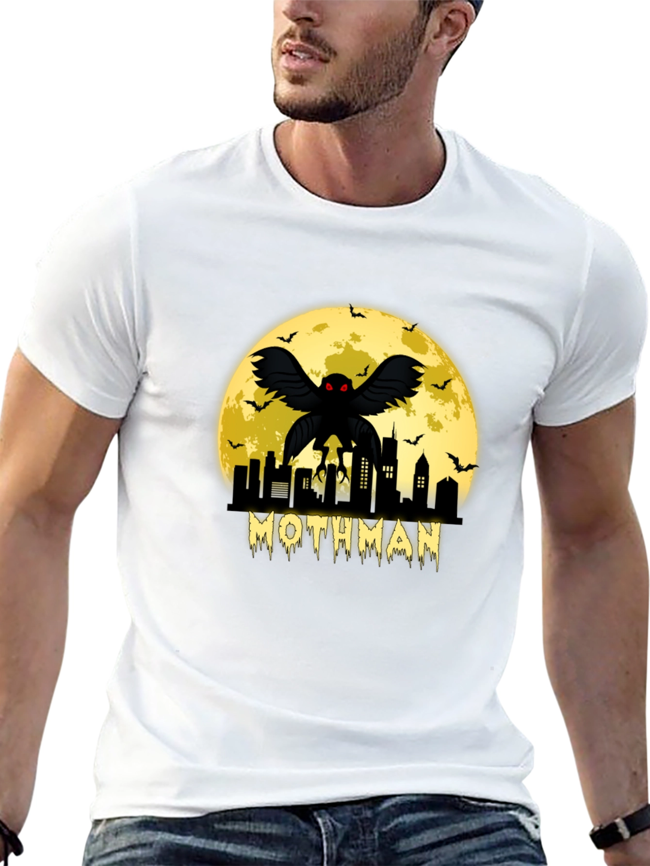 Mothman Cityscape Graphic T-Shirt