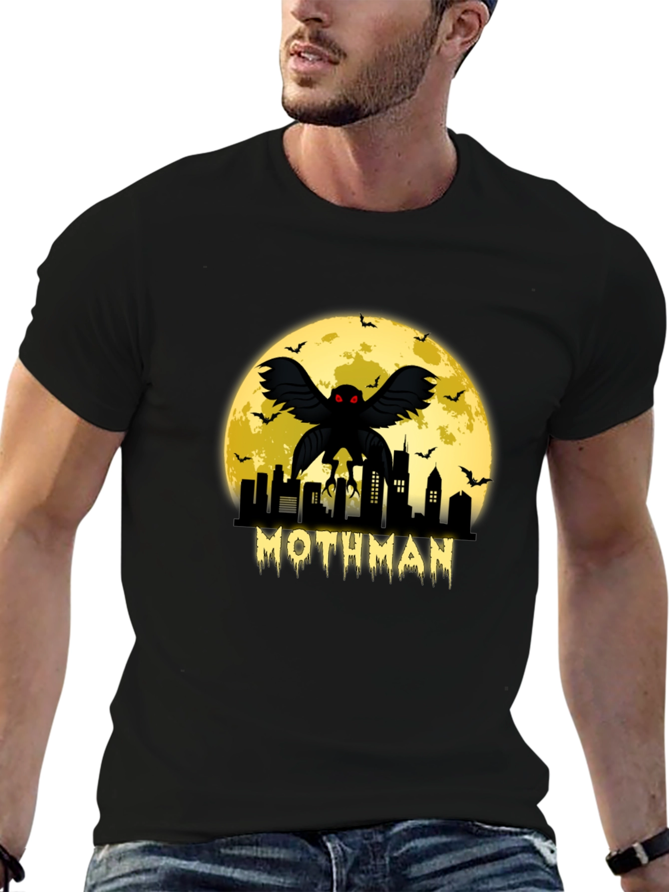 Mothman Cityscape Graphic T-Shirt