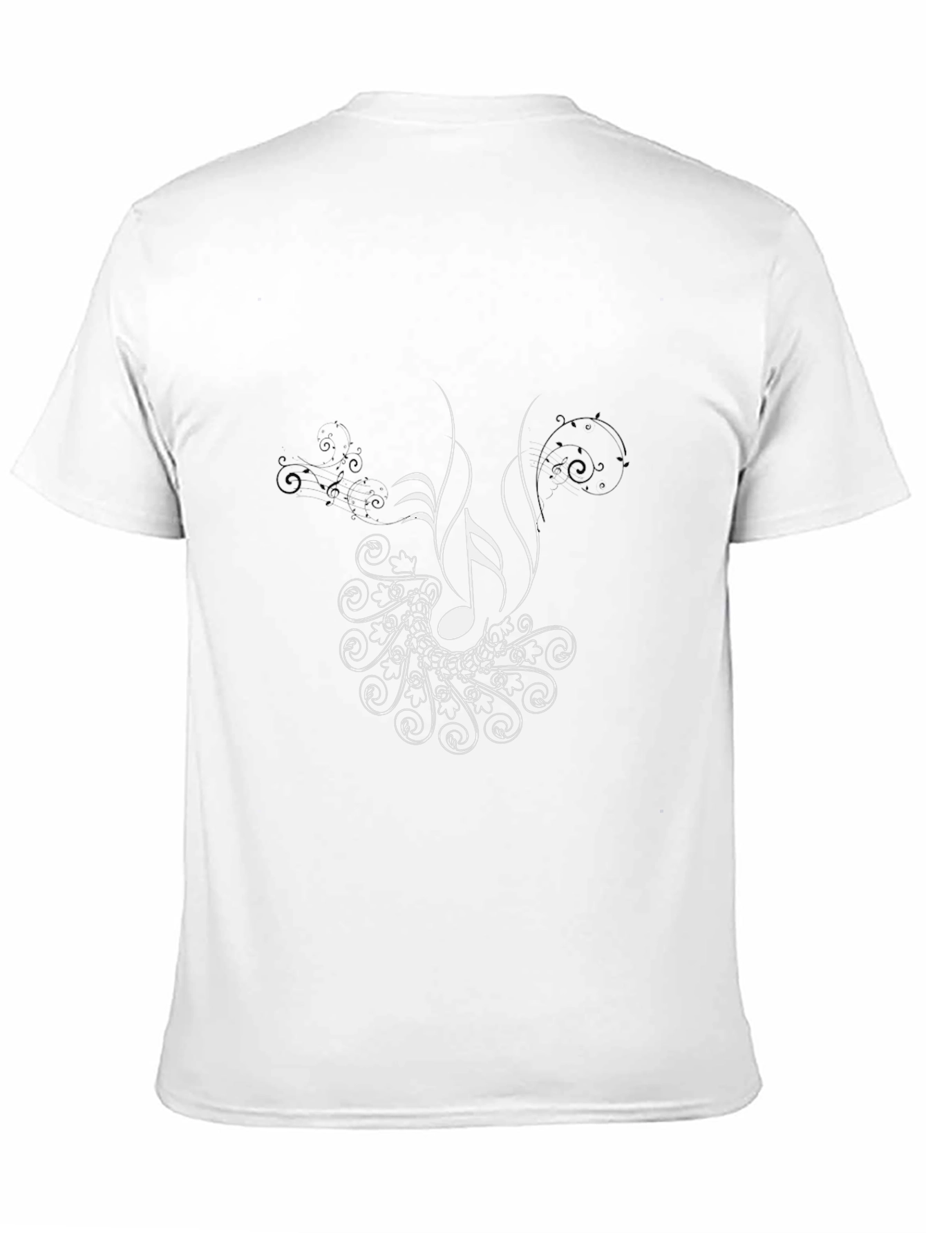 Music Note Graphic Tee - Black Cotton T-Shirt