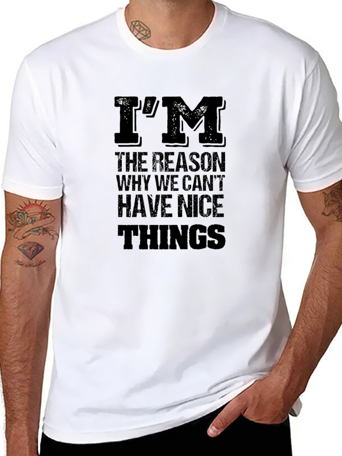 Im the Reason Funny Black T-Shirt