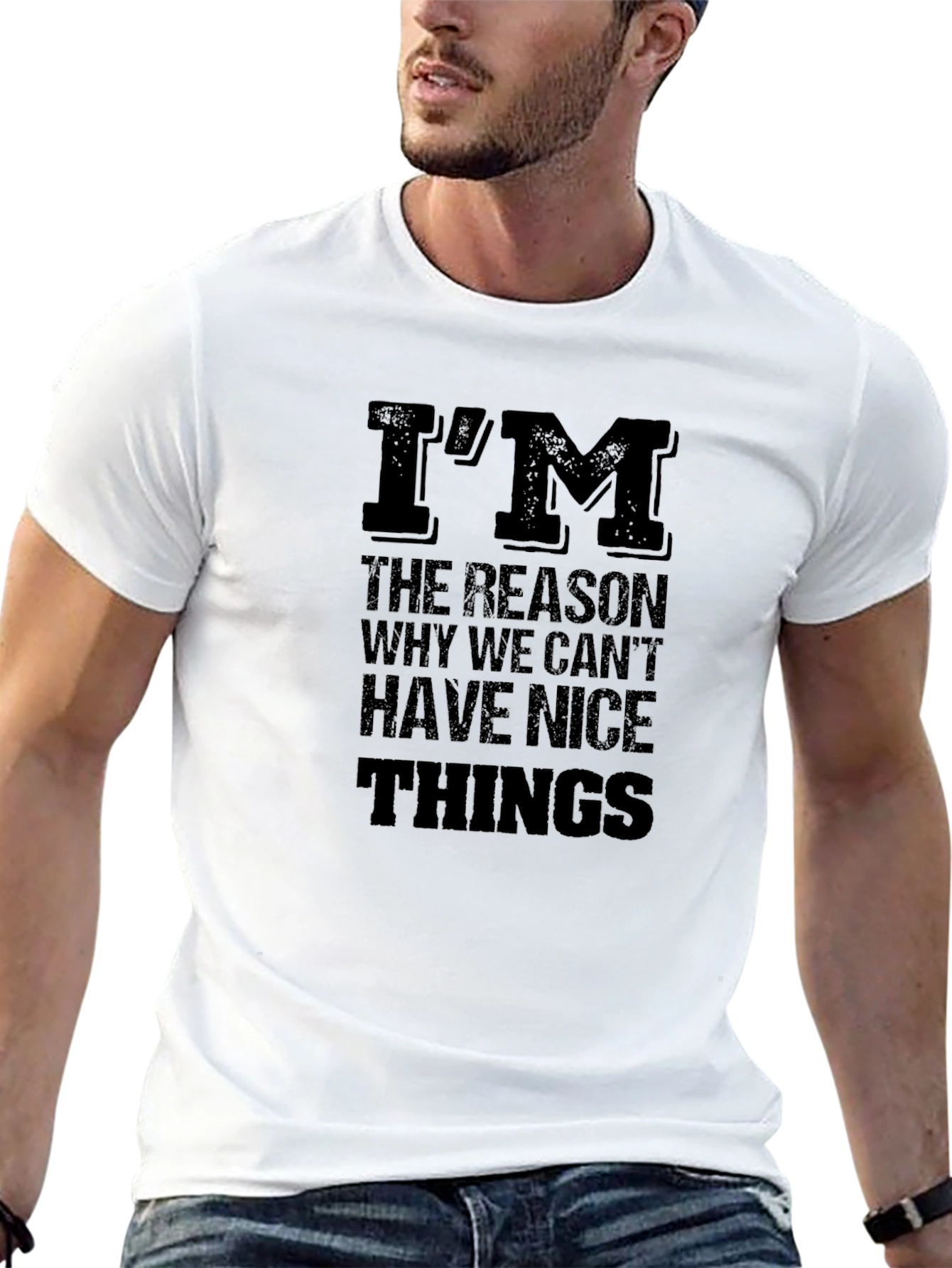 Im the Reason Funny Black T-Shirt