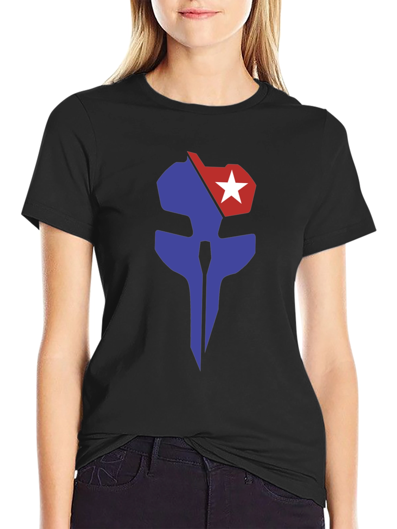 Graphic Print Tee - Blue & Red Emblem