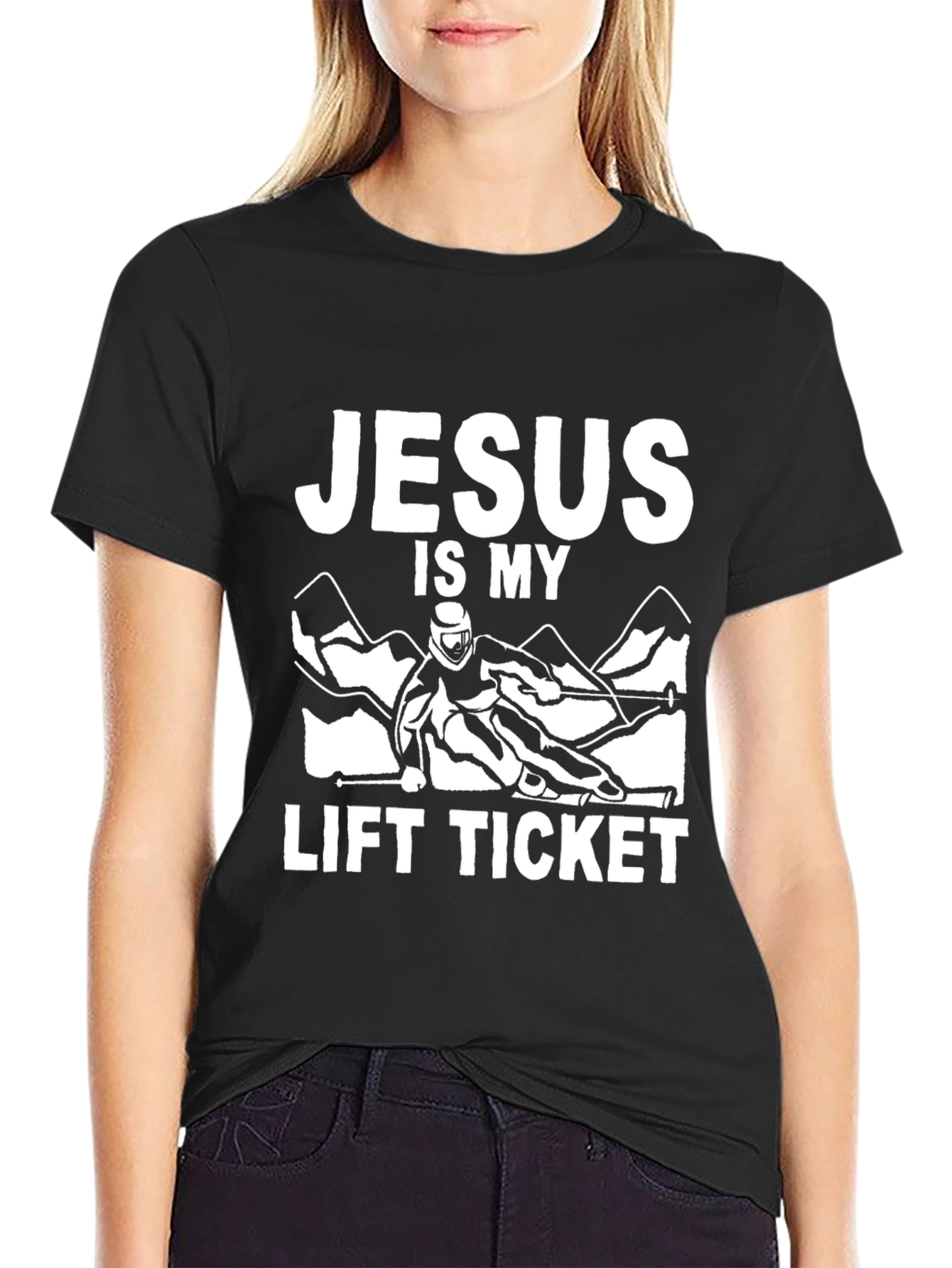 Jesus is My Lift Ticket Black T-Shirt