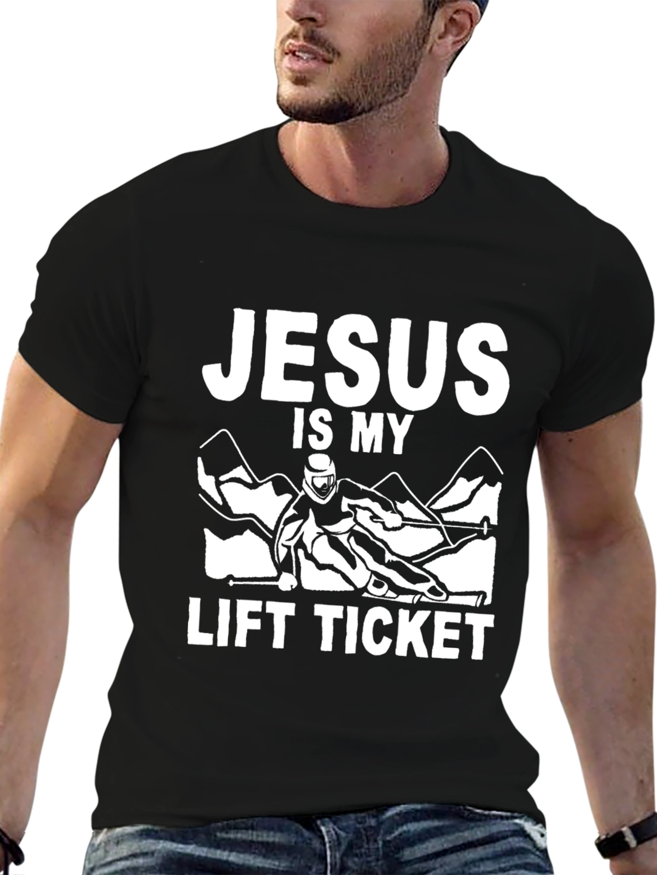 Jesus is My Lift Ticket Black T-Shirt