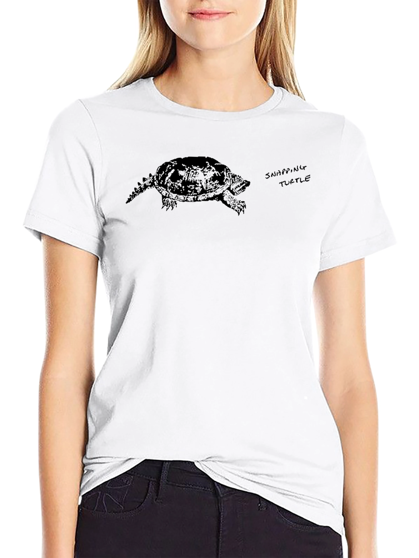 Snapping Turtle Graphic Tee - Black Casual Shirt