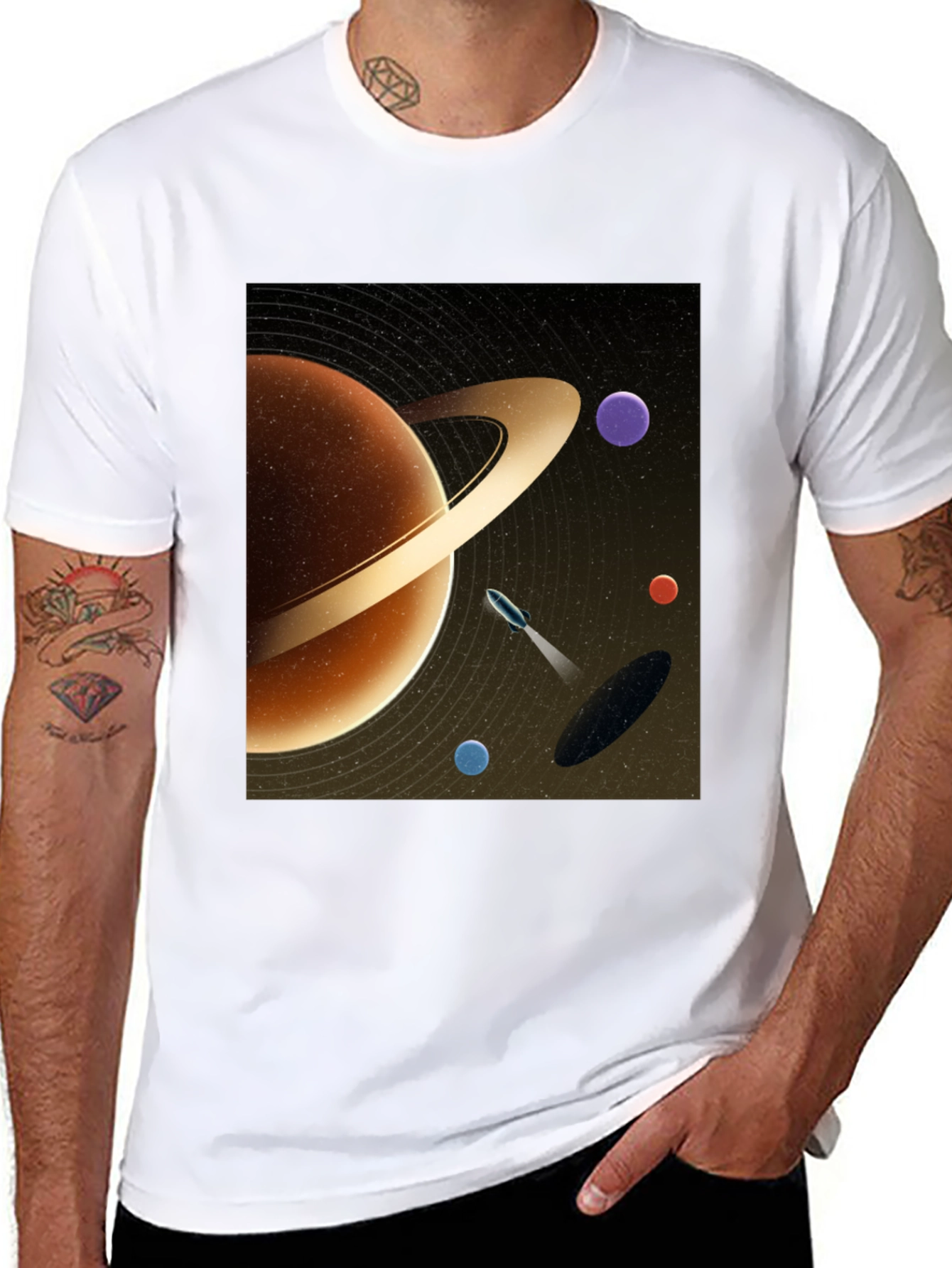 Cosmic Saturn Graphic Tee - Space Adventure