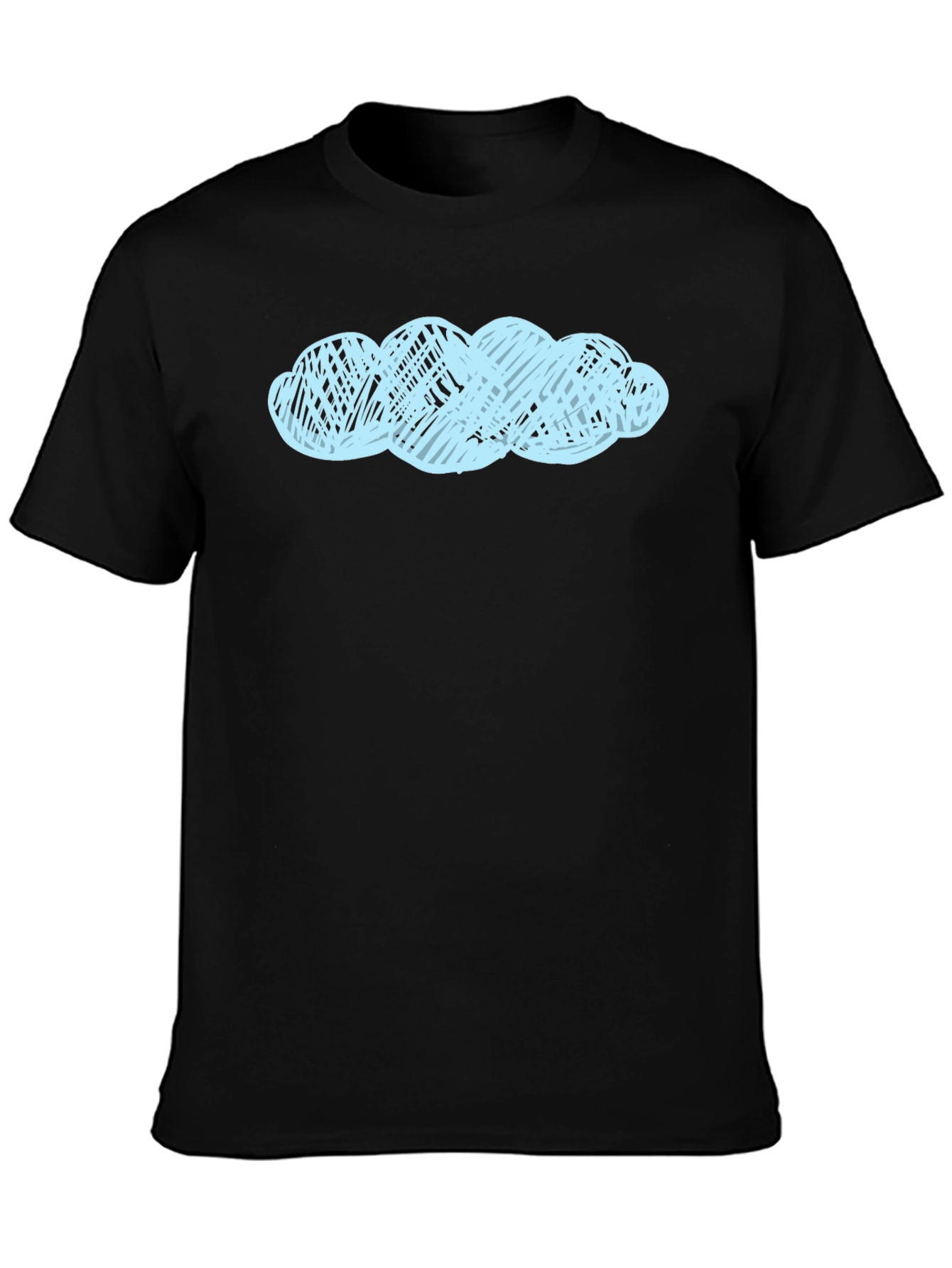 Black T-Shirt with Cloud Design