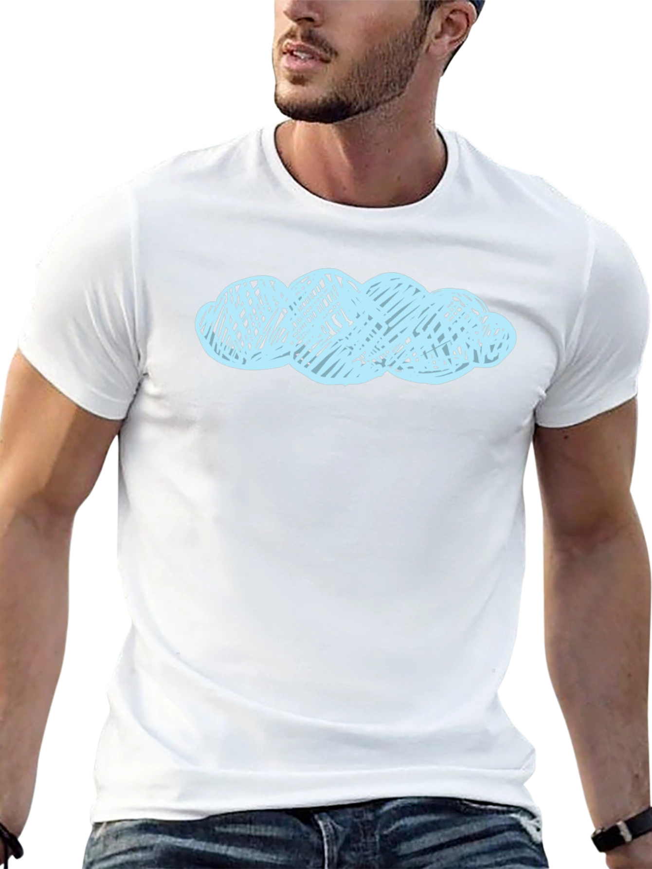 Black T-Shirt with Cloud Design
