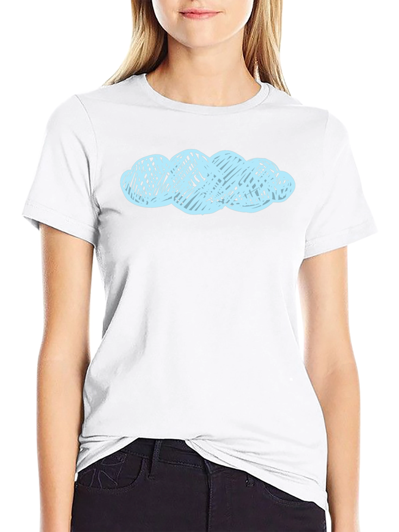 Black T-Shirt with Cloud Design