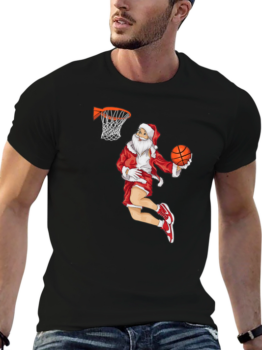 Santa Dunk T-Shirt - Holiday Basketball Tee
