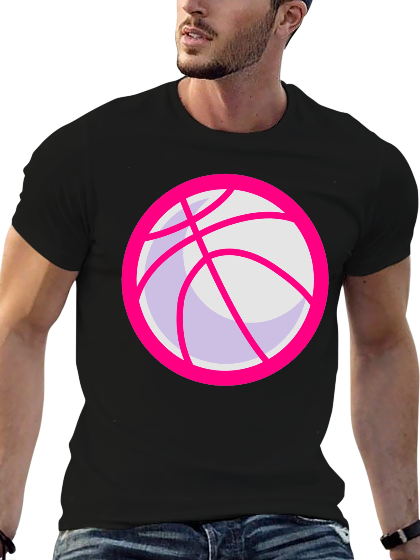 Pink Basketball Graphic T-Shirt