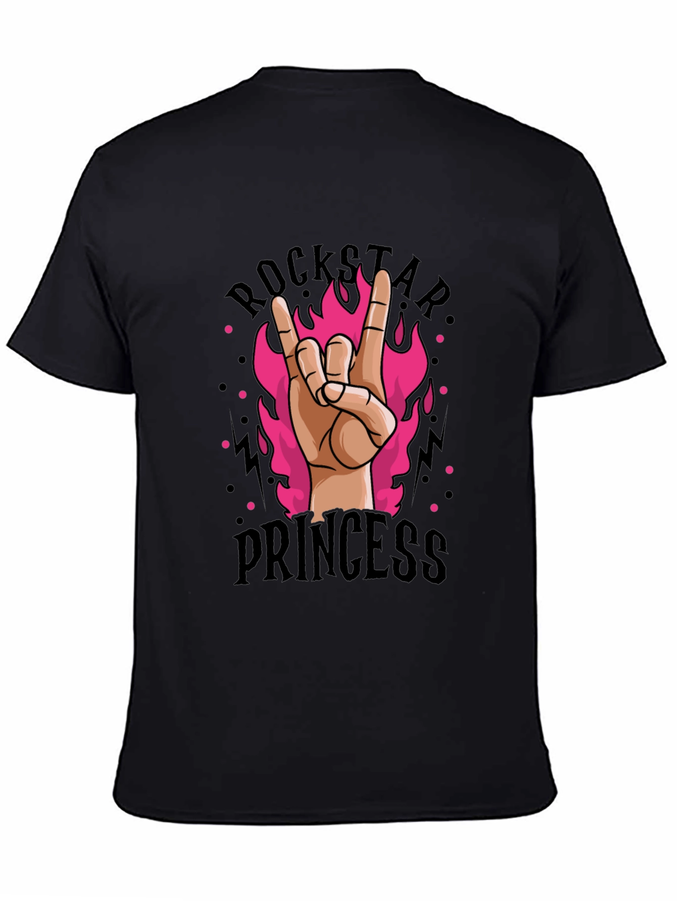 Rockstar Princess Graphic Tee - Black Cotton T-Shirt