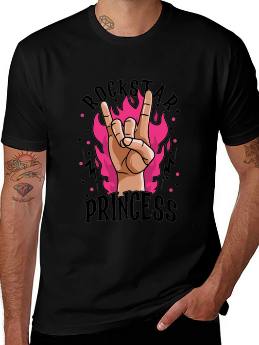 Rockstar Princess Graphic Tee - Black Cotton T-Shirt