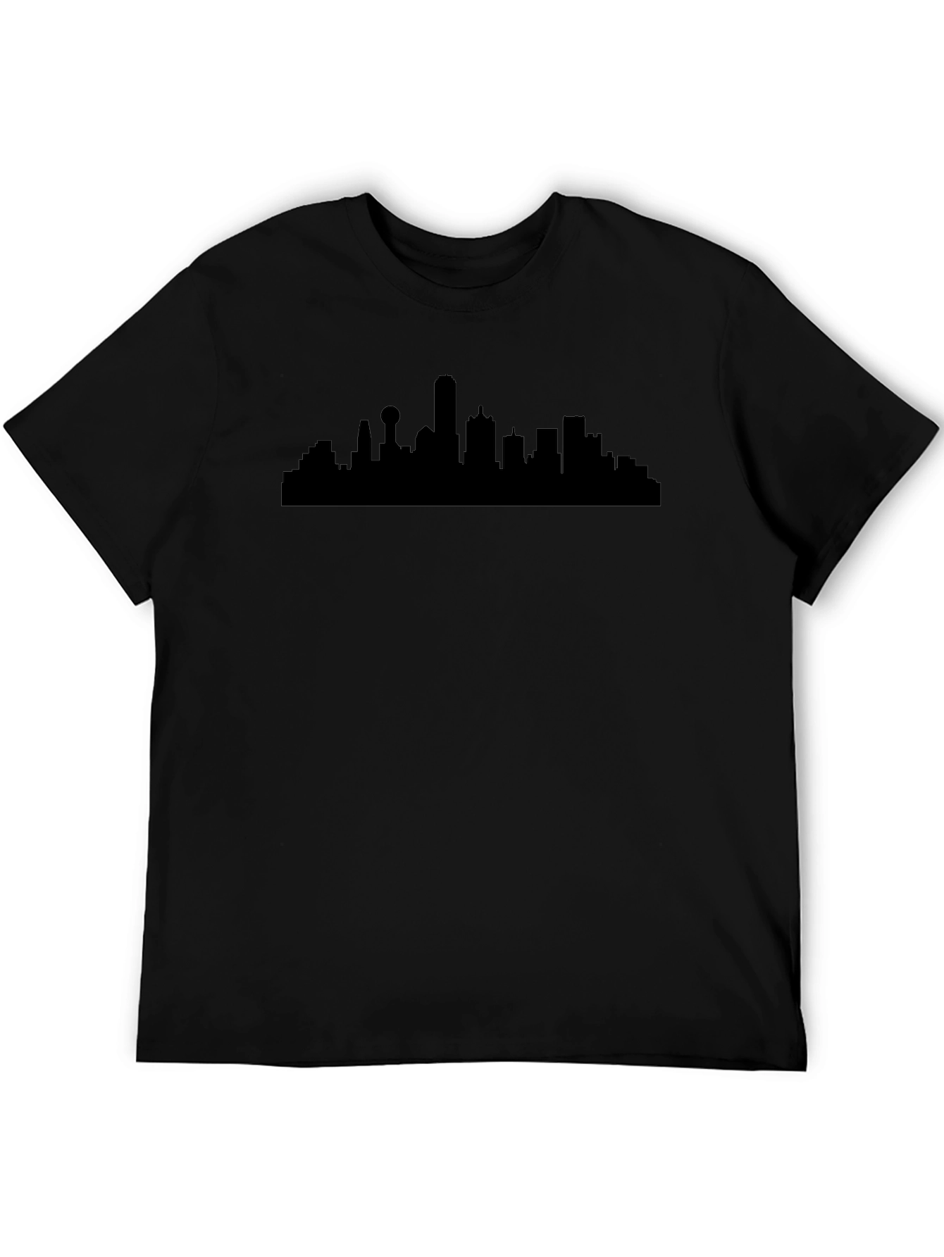 City Skyline Graphic Tee - Black Cotton Shirt
