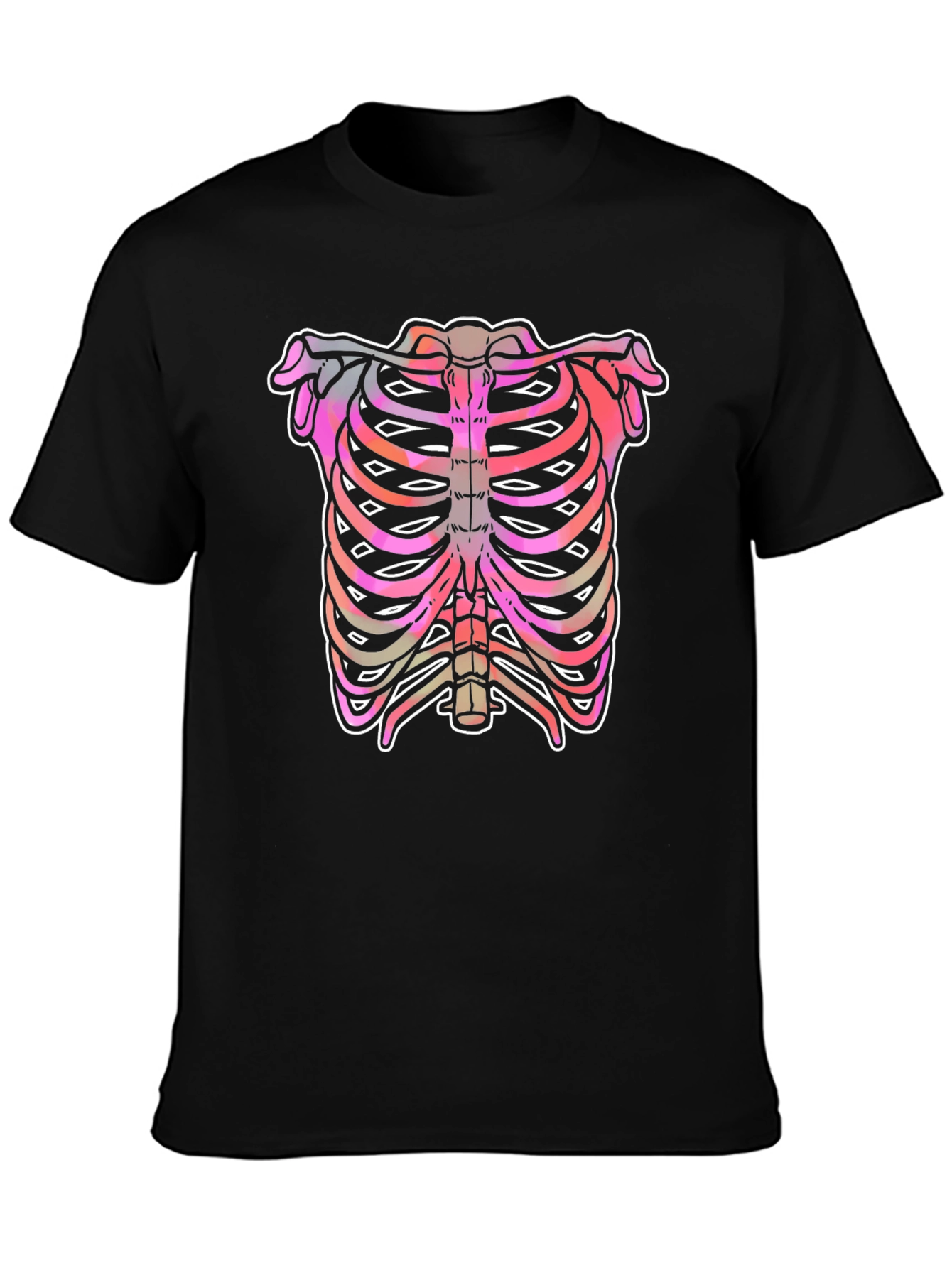 Rib Cage Graphic Tee - Unique Halloween Shirt