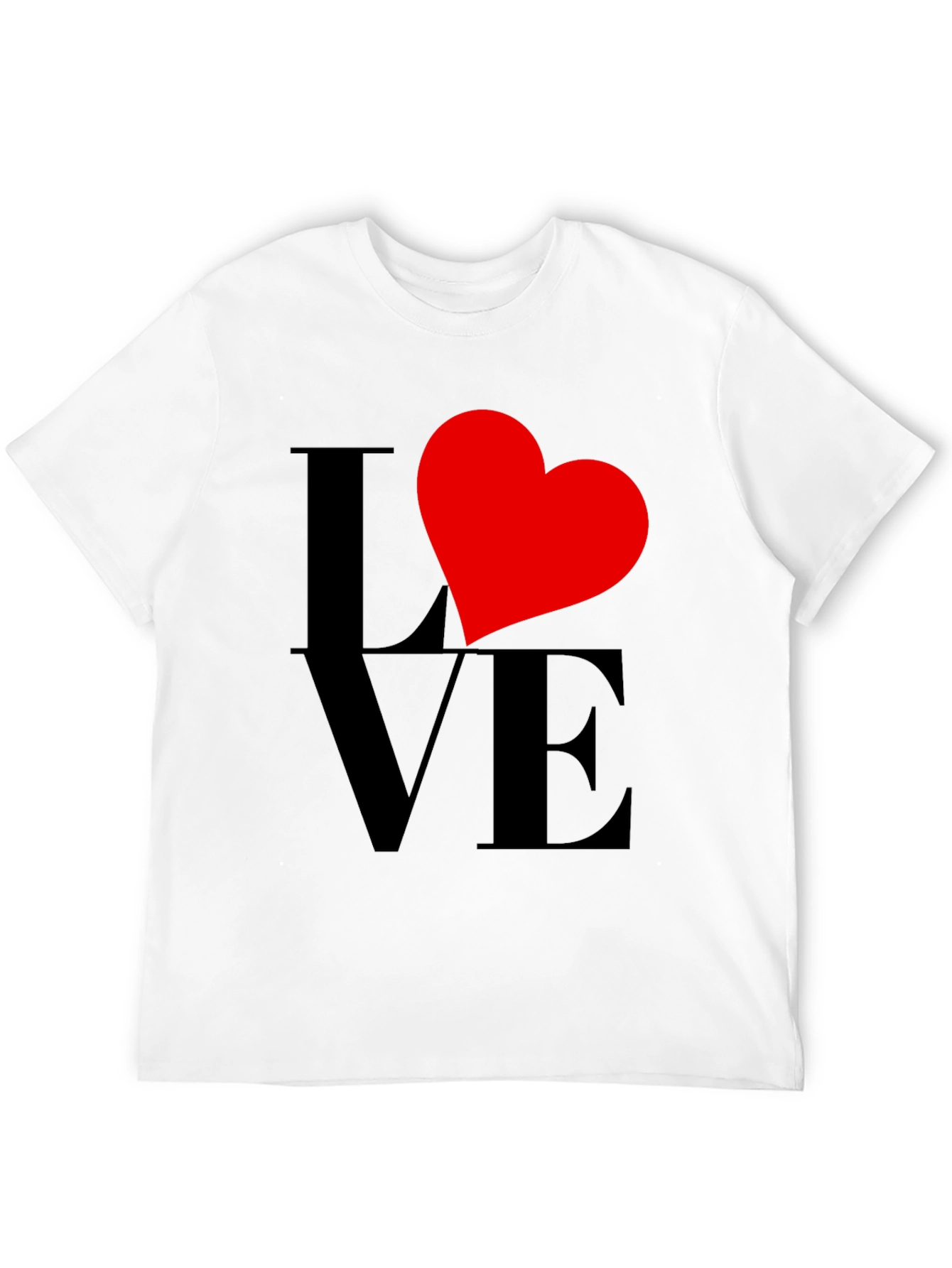 Love Heart Graphic Tee - Black Casual Shirt