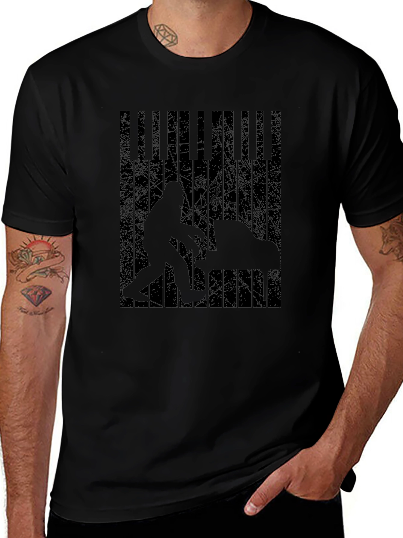 Sasquatch Piano Player T-Shirt